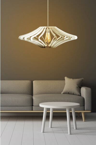 Luster na lanku 1xE27/60W/230V biela pr. 59 cm
