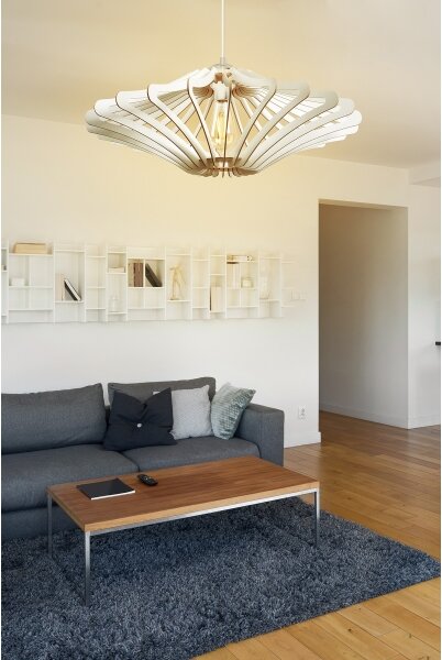 Luster na lanku 1xE27/60W/230V biela pr. 59 cm