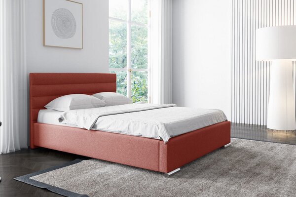 Elegantná čalúnená posteľ Leis 200x200, červená