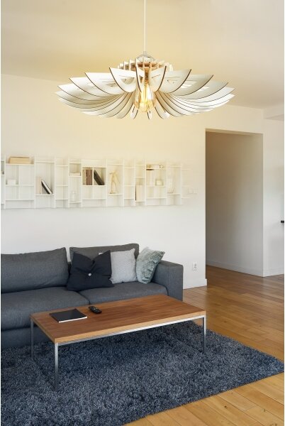Luster na lanku 1xE27/60W/230V biela pr. 52 cm