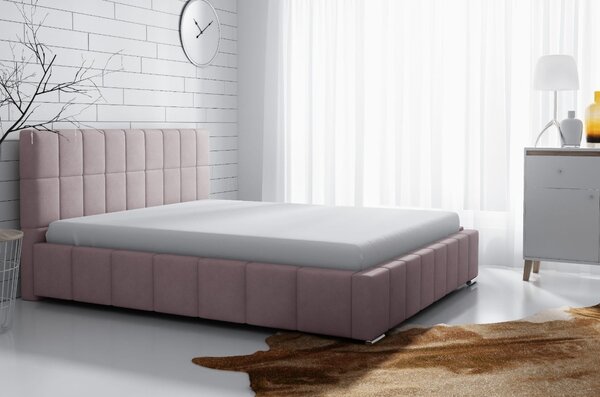Jemná čalúnená posteľ Lee 200x200, ružová