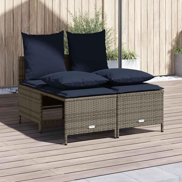 Maison Exclusive – 4-dielna záhradná súprava s vankúšmi, sivá, polyrotang