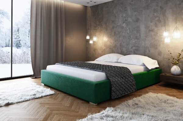 Čalúnená posteľ bez čela Paulo 180x200, zelená
