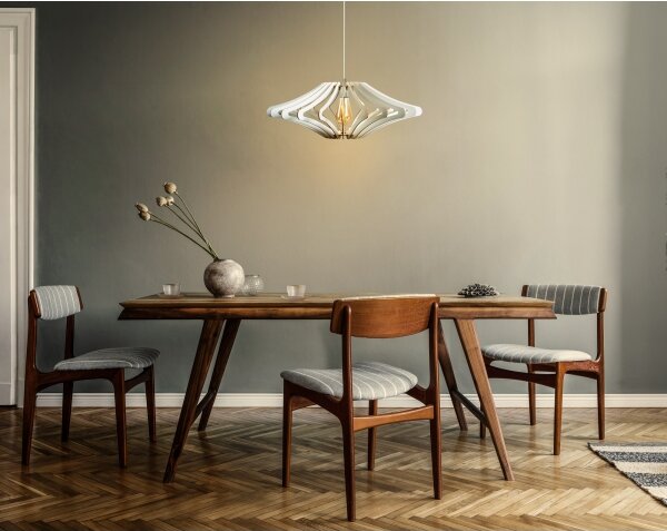 Luster na lanku 1xE27/60W/230V biela pr. 47 cm biela
