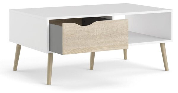 Biely odkladací stolík Tvilum Oslo, 99 x 60 cm