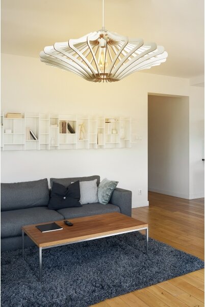 Luster na lanku 1xE27/60W/230V biela pr. 47 cm biela