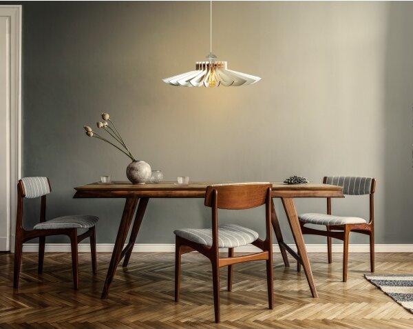 Luster na lanku 1xE27/60W/230V biela pr. 52 cm