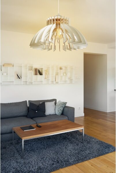 Luster na lanku 1xE27/60W/230V biela pr. 39 cm