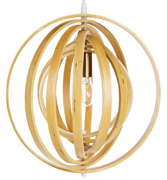 Závesná lampa svetlohnedá topoľové drevo okrúhle nastaviteľné tienidlo stropné svietidlo