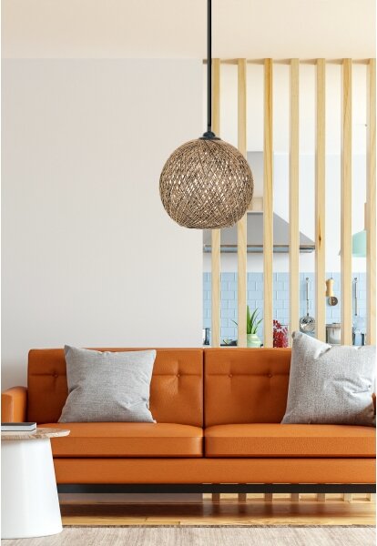 Luster na lanku JUTE 1xE27/60W/230V hnedá