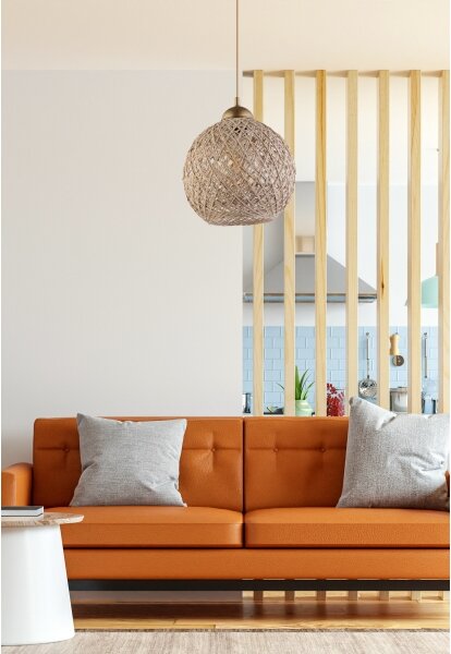 Luster na lanku JUTE 1xE27/60W/230V béžová