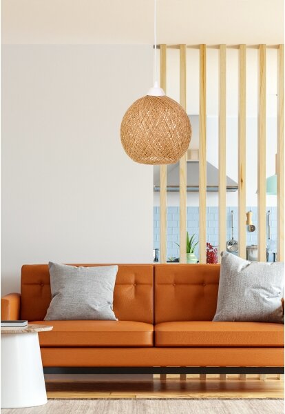 Luster na lanku JUTE 1xE27/60W/230V béžová