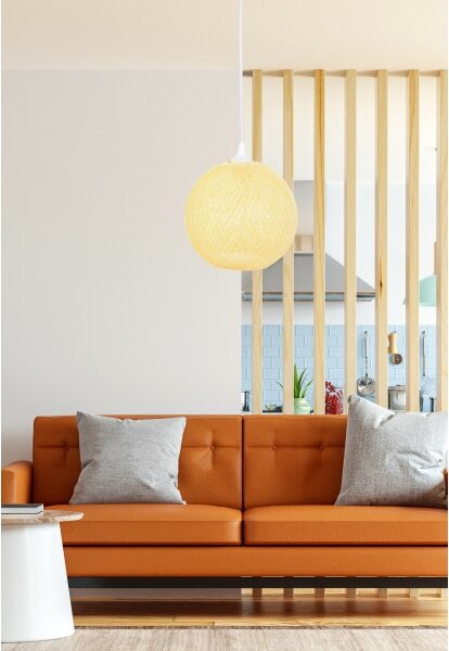 Luster na lanku JUTE 1xE27/60W/230V žltá