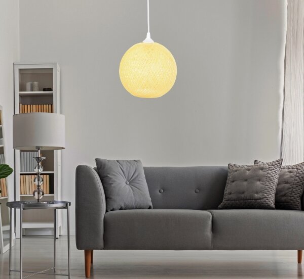 Luster na lanku JUTE 1xE27/60W/230V žltá