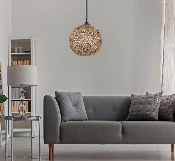Luster na lanku JUTE 1xE27/60W/230V hnedá