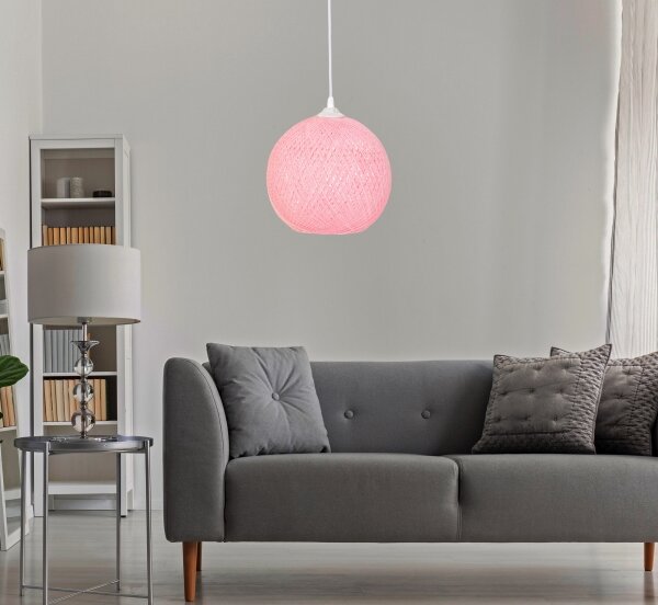Luster na lanku JUTE 1xE27/60W/230V ružová