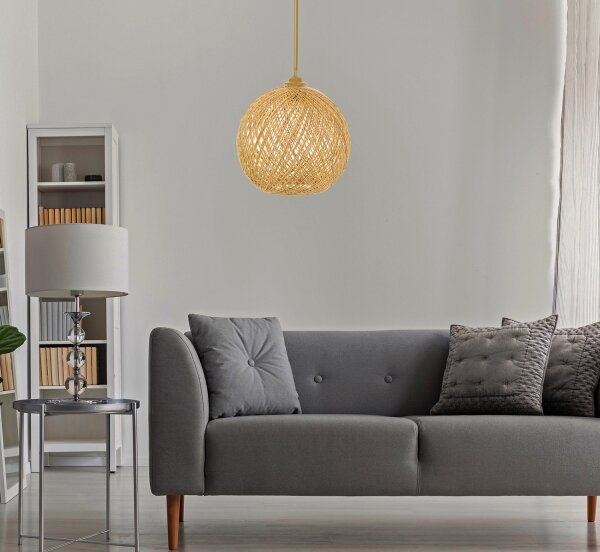 Luster na lanku JUTE 1xE27/60W/230V béžová