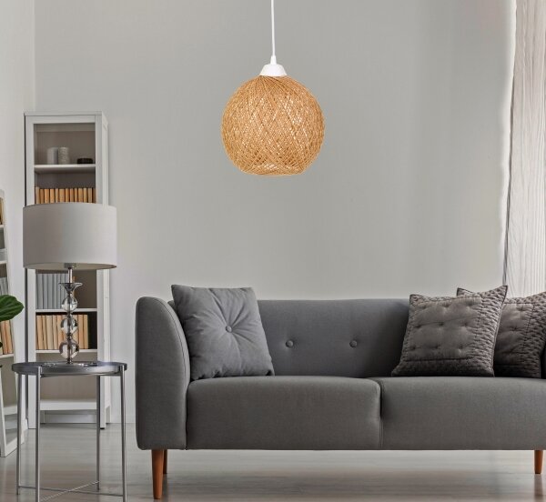 Luster na lanku JUTE 1xE27/60W/230V béžová