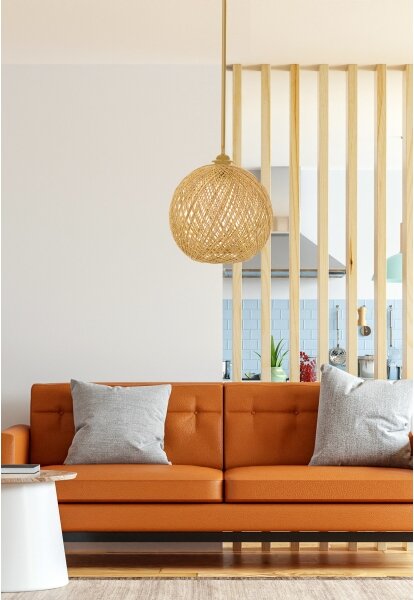 Luster na lanku JUTE 1xE27/60W/230V béžová