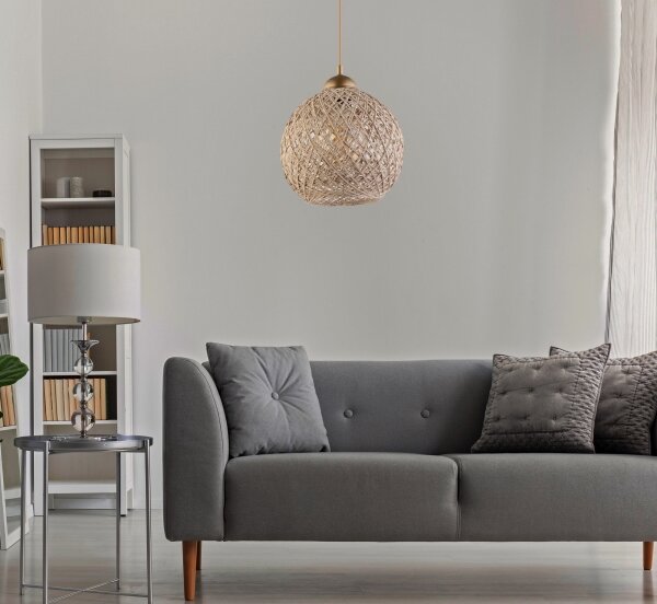 Luster na lanku JUTE 1xE27/60W/230V béžová