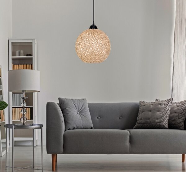 Luster na lanku JUTE 1xE27/60W/230V béžová