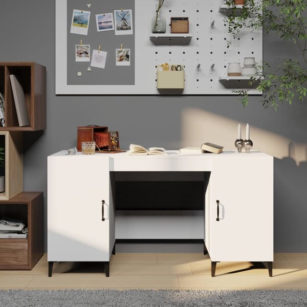 Maison Exclusive - písací stôl biely 140x50x75 cm drevený materiál
