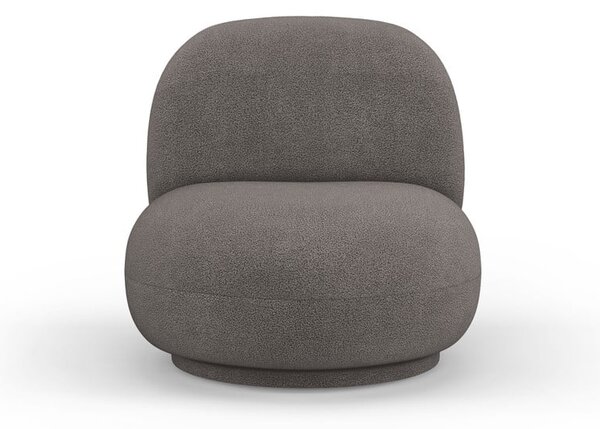 Sivé kreslo z textílie buklé Chuck – Micadoni Home