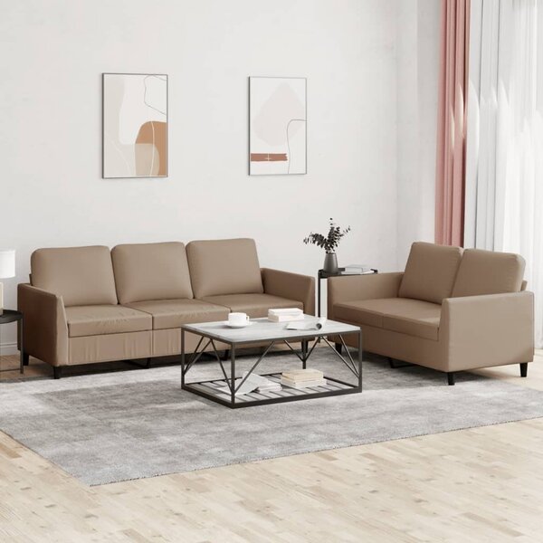 Maison Exclusive – 2-dielna sedacia súprava s vankúšmi v odtieni cappuccino-hnedá, z umelej kože