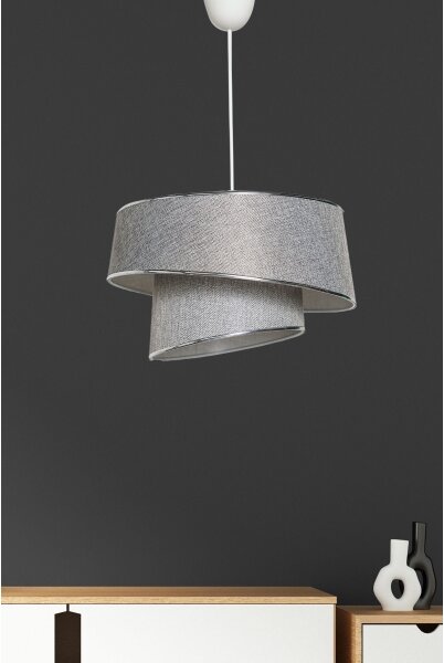 Luster na lanku BARETTE 1xE27/60W/230V strieborná/lesklý chróm
