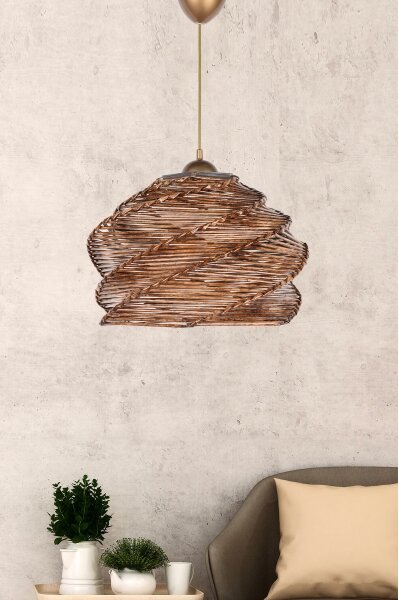 Luster na lanku RUCHE 1xE27/60W/230V ratan