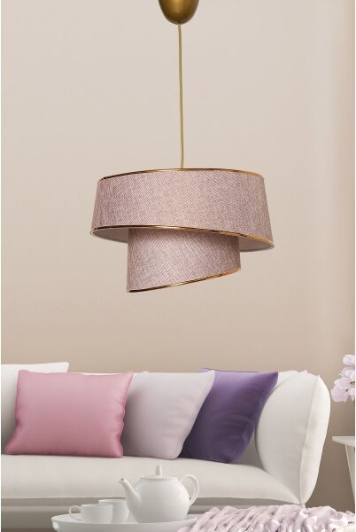 Luster na lanku BARETTE 1xE27/60W/230V ružová