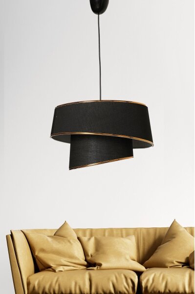 Luster na lanku BARETTE 1xE27/60W/230V čierna/medená