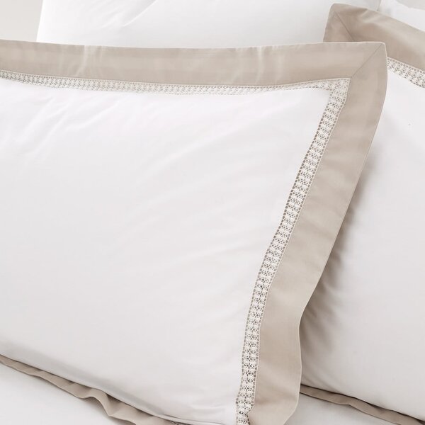 Biele bavlnené obliečky na jednolôžko 135x200 cm Oxford Lace – Bianca