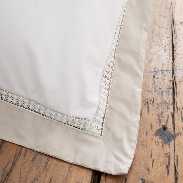 Biele bavlnené obliečky na jednolôžko 135x200 cm Oxford Lace – Bianca