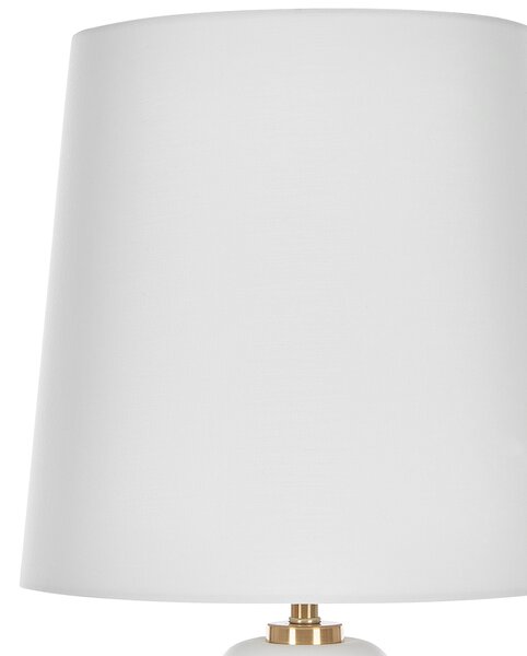 Stolná lampa zlatá biela kovový podstavec polyesterové tienidlo 80 cm moderný glamour štýl obývačka spálňa