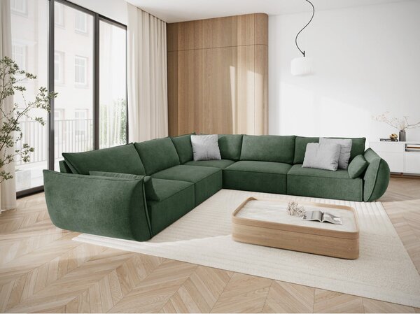 Tmavozelená rohová pohovka (variabilná) Vanda - Mazzini Sofas