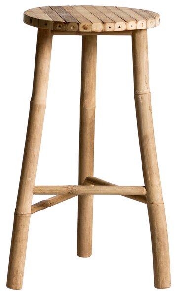 Stolček do kúpeľne prírodný bambusový príručný stolík dekoratívny moderný škandinávsky štýl