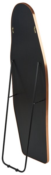 Stojace zrkadlo zlaté hliník kovový rám 48 x 160 cm nepravidelný tvar so stojanom moderný štýl závesné dekorácie