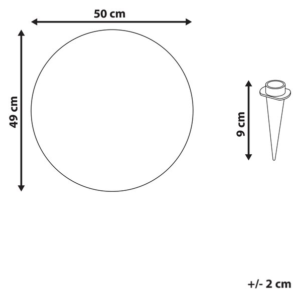 Vonkajšie guľaté LED svietidlo biele syntetický materiál 42 cm IP67 vodoodolné s diaľkovým ovládaním záhradné osvetlenie