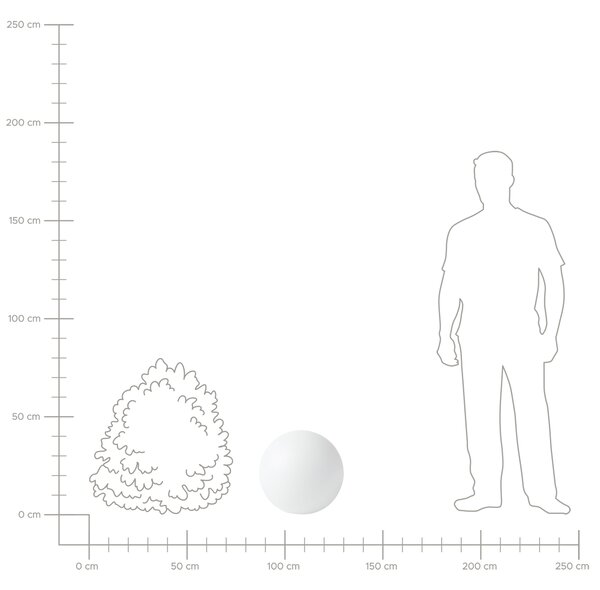 Vonkajšie guľaté LED svietidlo biele syntetický materiál 42 cm IP67 vodoodolné s diaľkovým ovládaním záhradné osvetlenie
