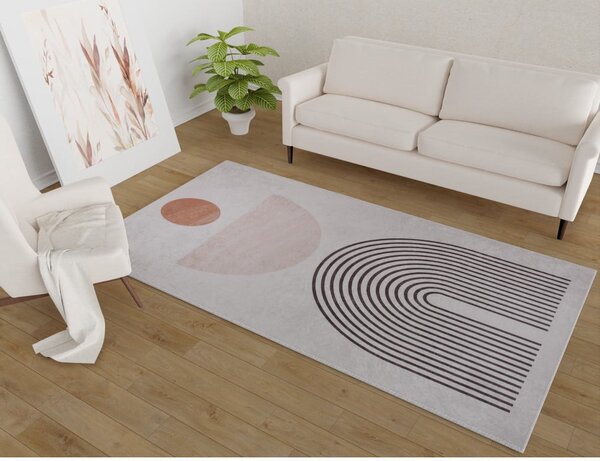Krémovobiely umývateľný koberec 50x80 cm – Vitaus