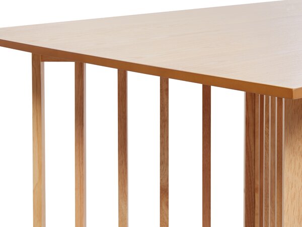 Jedálenský stôl svetlý jaseň MDF 200 x 100 cm jaseňová dýhovaná vrchná doska moderný dizajn panelový podstavec