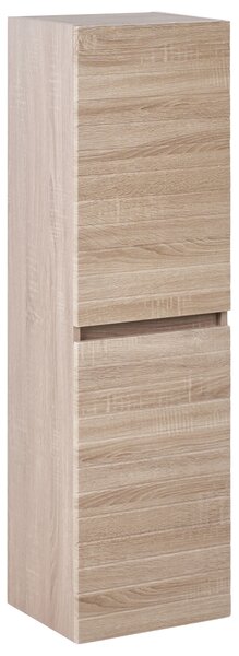 Nástenná kúpeľňová skrinka svetlohnedá MDF 120 x 35 x 30 cm závesná so 4 policami moderný škandinávsky štýl kúpeľňa
