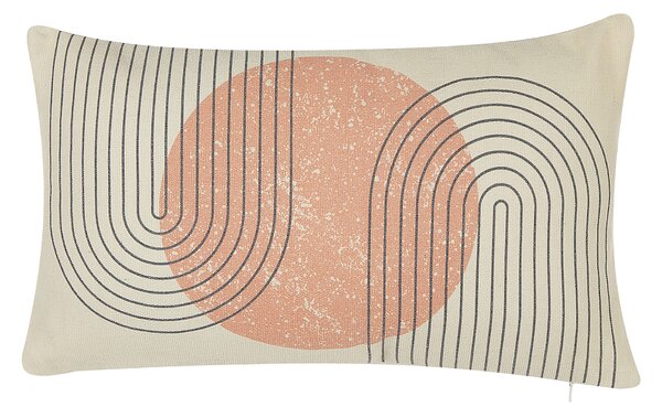 Súprava 2 dekoratívnych vankúšov viacfarebná polyester bavlna 30 x 50 cm s geometrickým vzorom farebná potlač dekoračné vankúše a doplnky