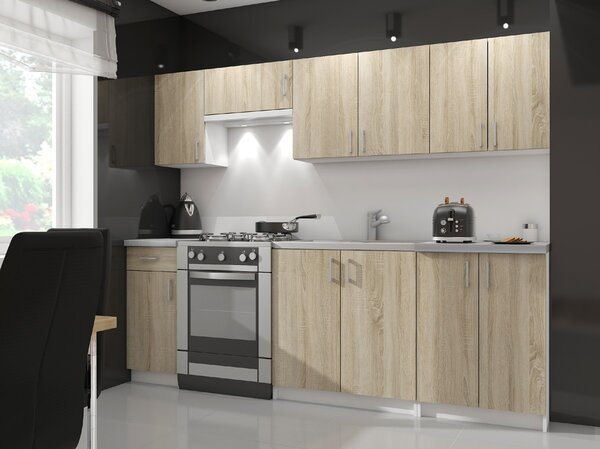 Ak furniture Kuchynská rohová skrinka Artus S90/90N s pultom Lima biela/dub sonoma