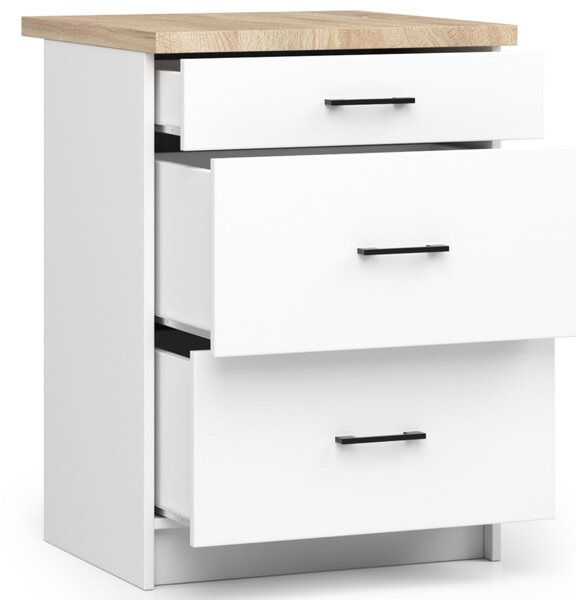 Ak furniture Kuchynská linka Olivie S 60 cm 3S biela