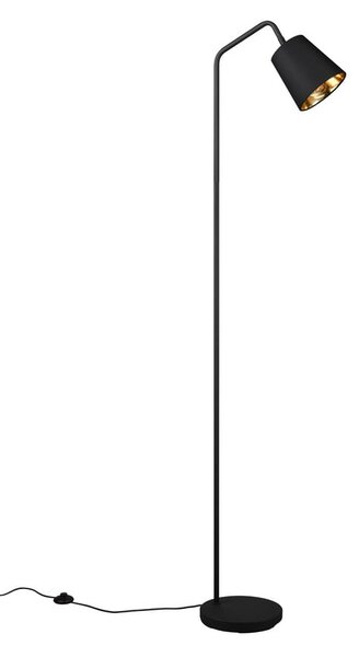 Čierna stojacia lampa s textilným tienidlom (výška 148 cm) Buddy – Reality