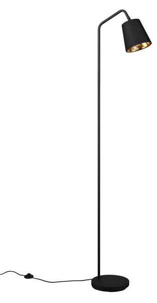 Čierna stojacia lampa s textilným tienidlom (výška 148 cm) Buddy – Reality