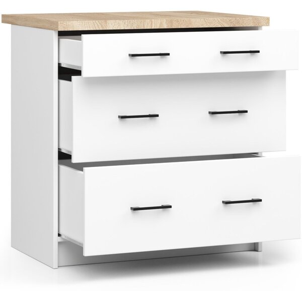 Ak furniture Kuchynská skrinka Olivia S 80 cm 3S biela