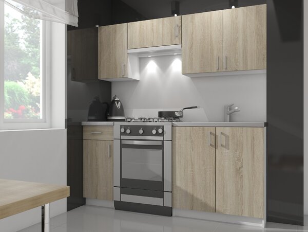 Ak furniture Kuchynská rohová skrinka Artus S90/90N s pultom Lima biela/dub sonoma